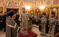 В Великую Среду митрополит Владимир совершил последнюю в этом году Литургию Преждеосвященных Даров